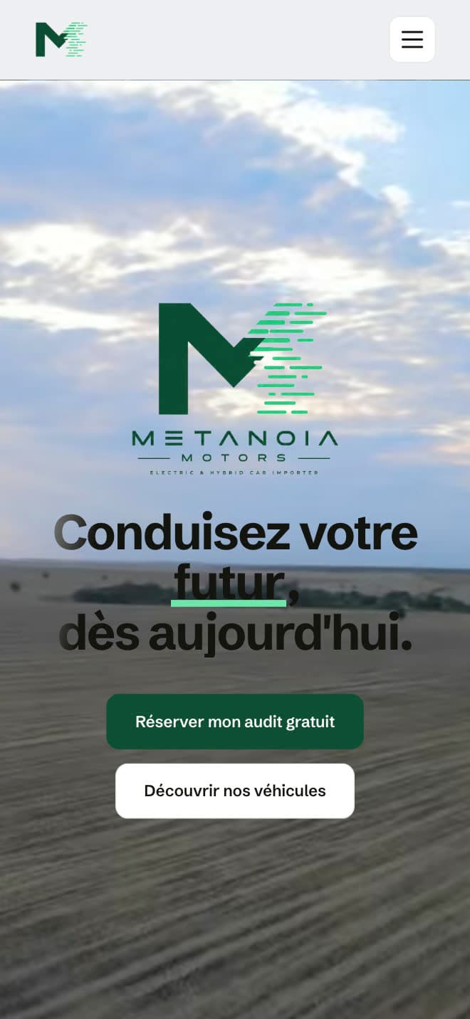 Metanoia Motors — page d'accueil
