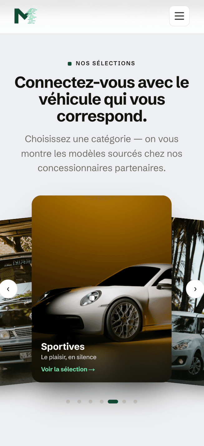 Metanoia Motors — sélections de véhicules par catégorie